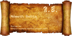 Németh Betta névjegykártya